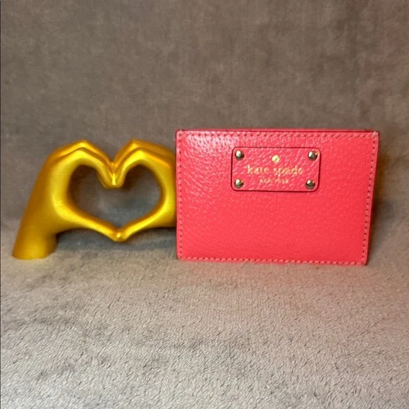 ♠️KATE SPADE♠️Flamingo(Pink/Salmon)Wellesley Graham Cardholder/EUC - Picture 2 of 7